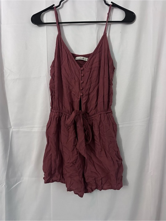 Abercrombie & Fitch Pants - Abercrombie & Fitch Dusty Rose Button-Front Sleeveless Romper